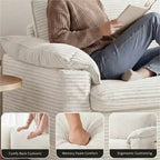 Dyonery 86 Cloud 2-Sitzer-Sofa, tiefe Sitzfläche und breite Armlehnenkissen, stabiler Rahmen, atmungsaktives ergonomisches Design