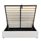 Polsterbett in Queen-Size mit hydraulischem Stauraumsystem - Beige