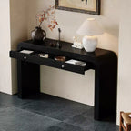 Console rustique Whisen, table d’entrée et table d’appoint avec façade de tiroir cannelée