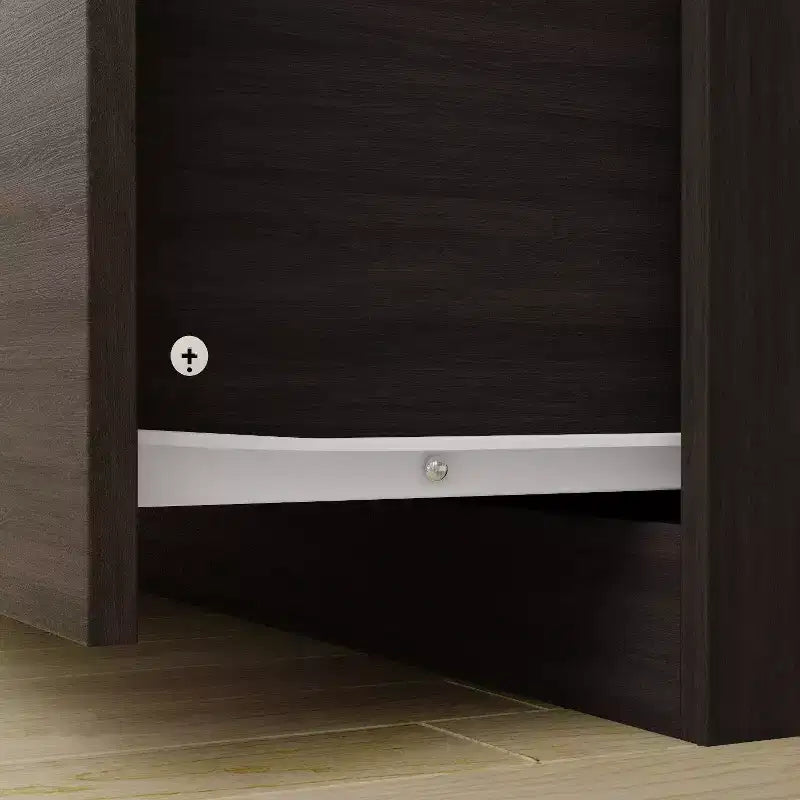Hitow Kleiderschrank mit Doppelschublade und Spiegeltür, unterteilte Aufbewahrung