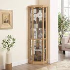 Eckvitrine mit Glastüren und Einlegeböden, Eckvitrine fürs Wohnzimmer