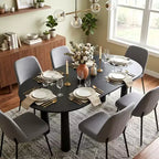 Dovelina 67 Oval Wood Dining Table with 4 legs Modern Kitchen Table for 6 People