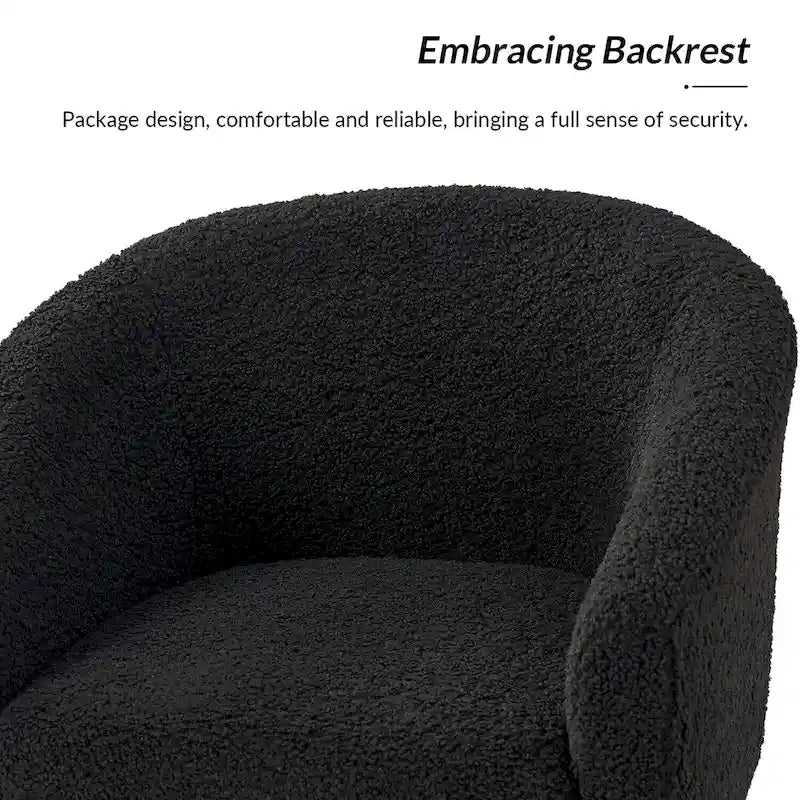 Moderne Sheila-fauteuil van bouclé met een breedte van 30 W en poten van massief hout, set van 2, van HULALA HOME