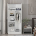 Freistehender zweitüriger Kleiderschrank für das Schlafzimmer mit Kleiderstange