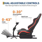 Opvouwbare cockpit voor racesimulator, verstelbare stuurwielstandaard voor G29/G920/G923, geschikt voor Thrustmaster, Fanatec, Hori en Mad Catz, verstelbare pedaalhoek