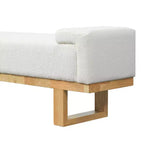 Christopher Knight Home Paulina moderne Bank aus Gummibaumholz mit Bouclé-Polsterung