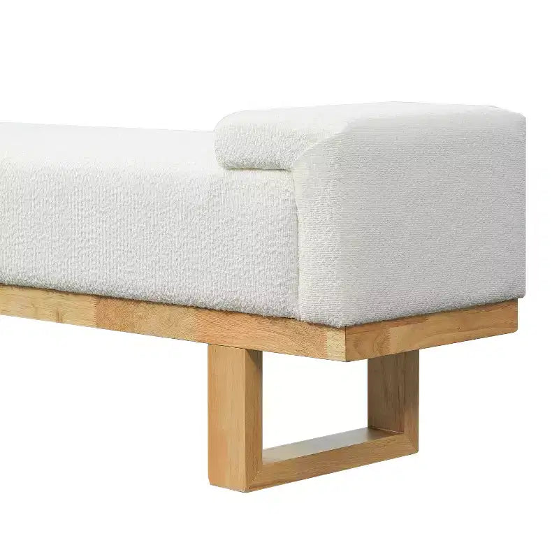 Christopher Knight Home Paulina moderne Bank aus Gummibaumholz mit Bouclé-Polsterung