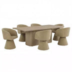 Christopher Knight Home Yodsak moderne eetset van hout en metaal, 7-delig, met 180 draaibare stoelen