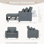 Fauteuil-lit réglable convertible 3-en-1, plusieurs couleurs, pour 1 personne
