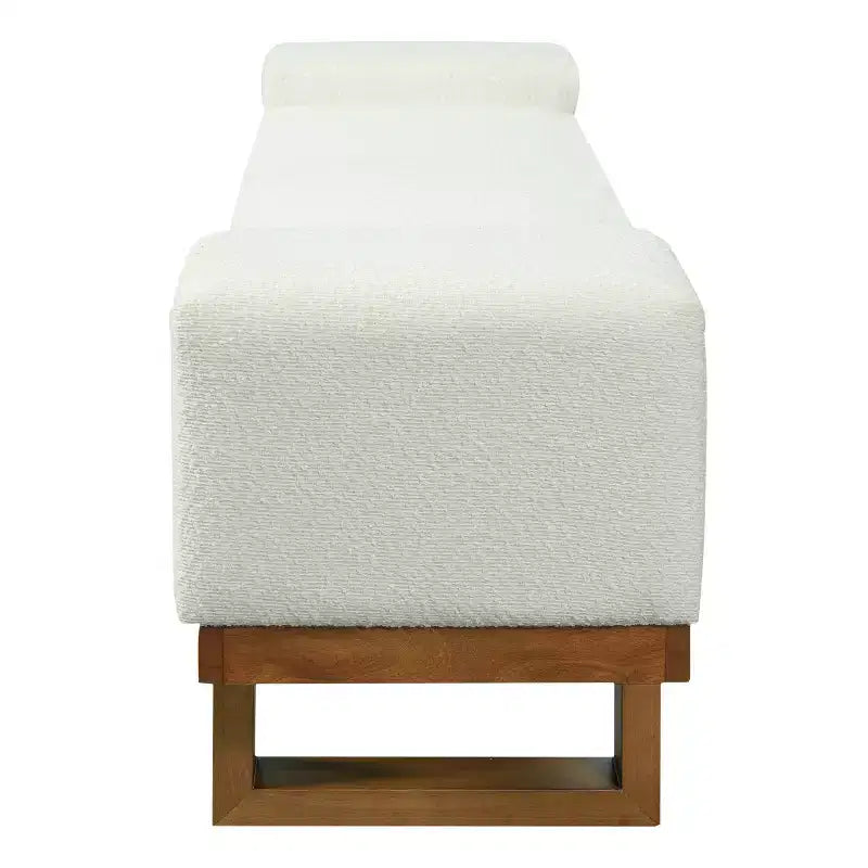 Christopher Knight Home Paulina moderne Bank aus Gummibaumholz mit Bouclé-Polsterung