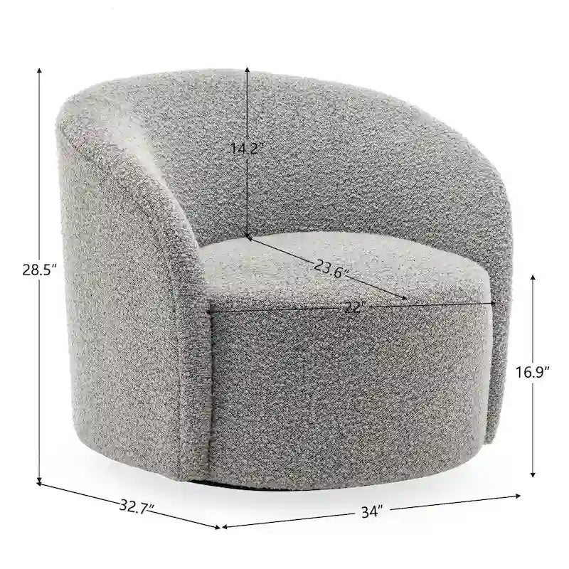 KINWELL 34 Wide Upholstered Swivel Accent Barrel Chair (Set of 2)