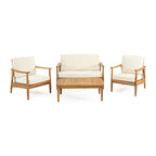 Ensemble de salon de jardin 4 places en bois d’acacia Willowbrook de Christopher Knight Home