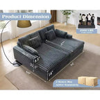 AMERLIFE dubbele chaise longue voor twee personen, comfortabele bank met diepe zitting, lendekussens en brede armleuningen, eenvoudig te monteren, imitatiebont