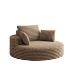 Draaifauteuil voor één persoon van corduroy, chenille en schuim