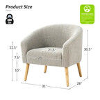 Moderne Sheila-fauteuil van bouclé met een breedte van 30 W en poten van massief hout, set van 2, van HULALA HOME