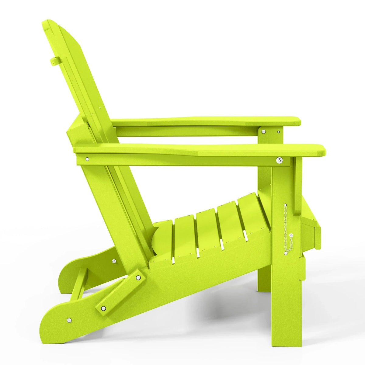 Polytrends Laguna, kleurvaste, weerbestendige, inklapbare Adirondackstoel voor buiten op het terras