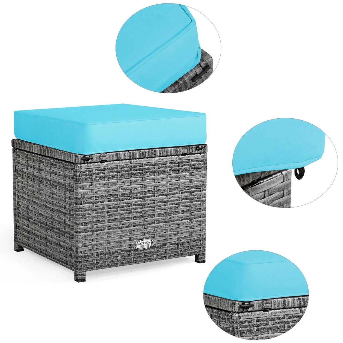 Costway 7-delige diningset van rotan voor het terras, modulaire bank, sofa en voetenbank - bekijk de details