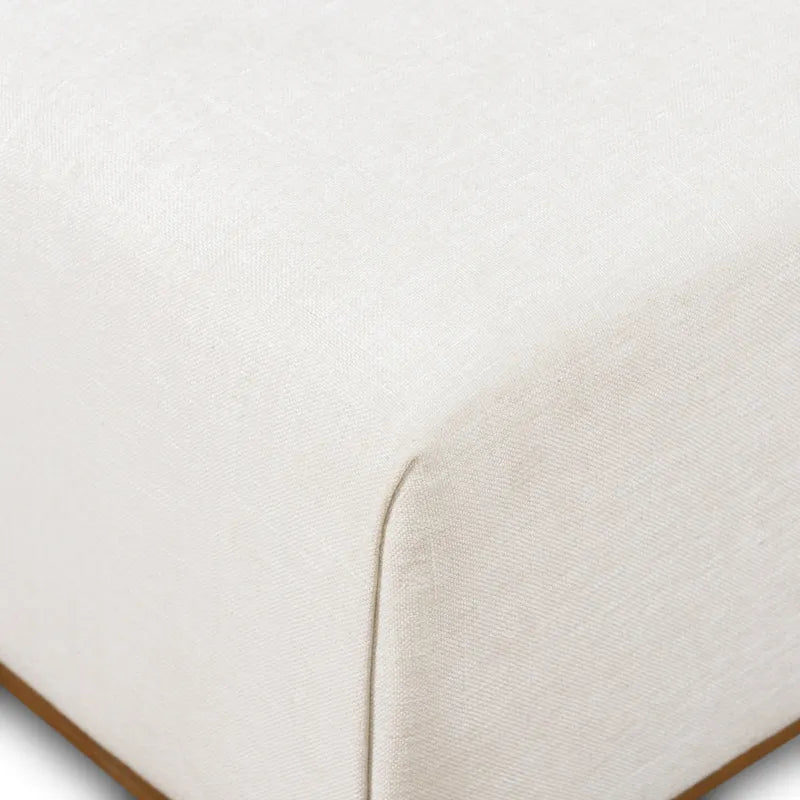 Poly & Bark Jarmo-voetenbank met verstelbare tafel van walnoothout - Italiaans volnerfleer