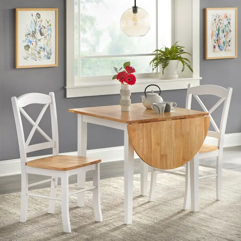 Simple Living Essgruppe im Landhausstil mit Klapptisch, 3-teilig