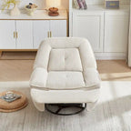 Draaibare relaxfauteuil van ribfluweel met voetensteun voor de woonkamer