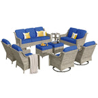XIZZI 9-piece Outdoor Patio Furniture Conversation Set with Swivel Chair