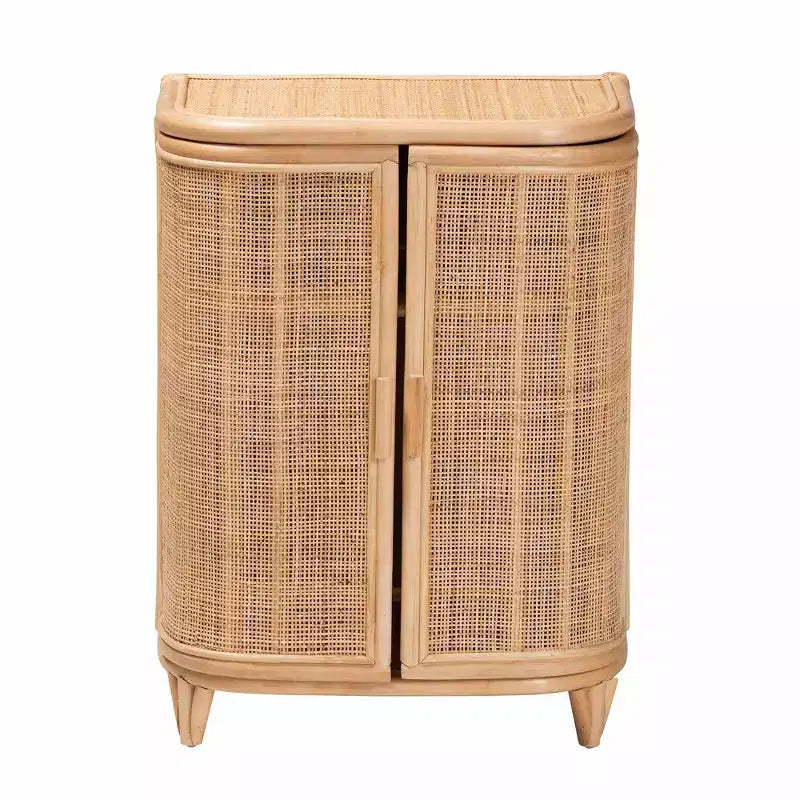 bali & pari Yanka natuurlijke opbergkast van rotan: handgemaakt, met 2 planken, bohemien design