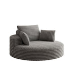 Draaifauteuil voor één persoon van corduroy, chenille en schuim