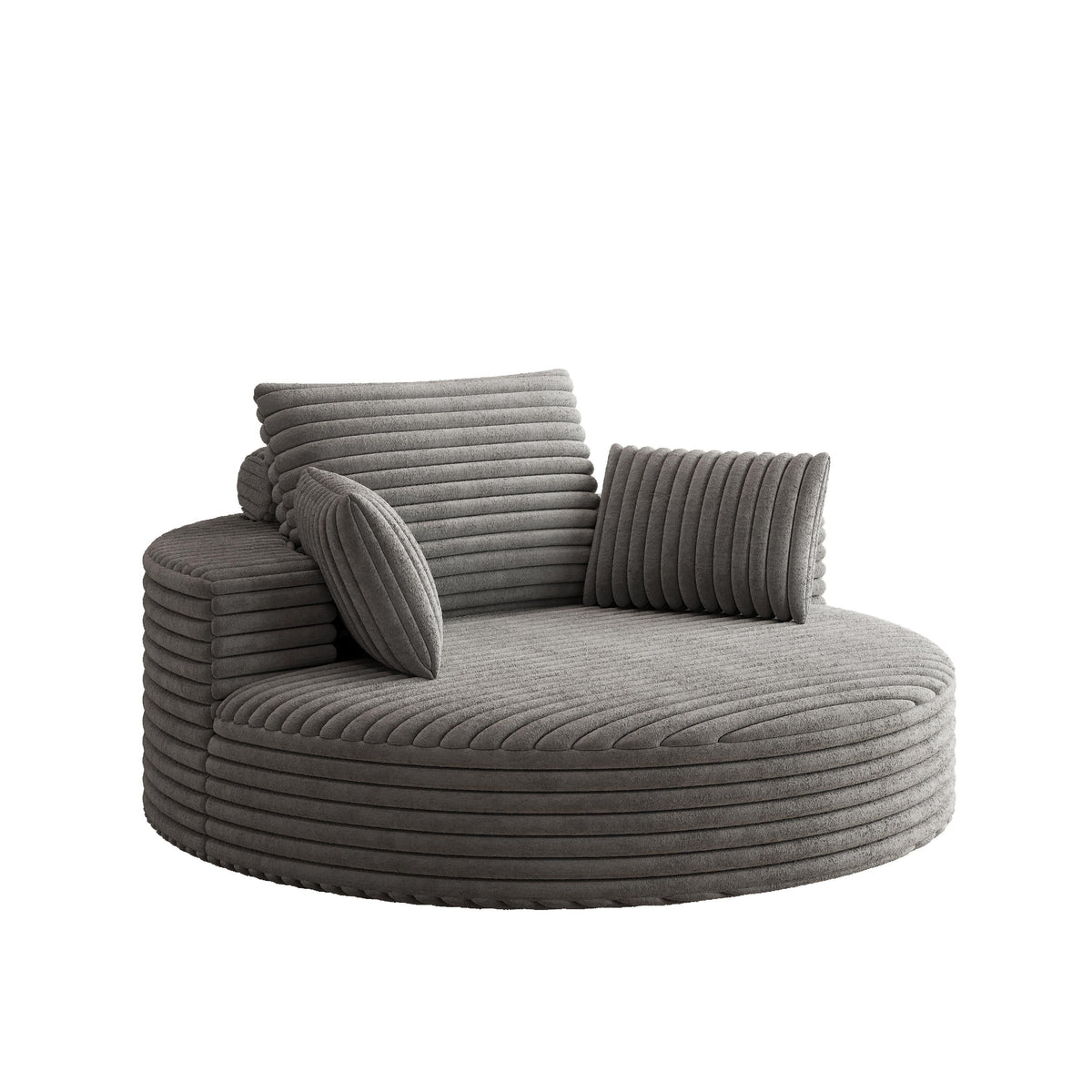 Draaifauteuil voor één persoon van corduroy, chenille en schuim
