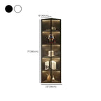 Vitrine d'angle moderne en métal et bois gris avec porte vitrée