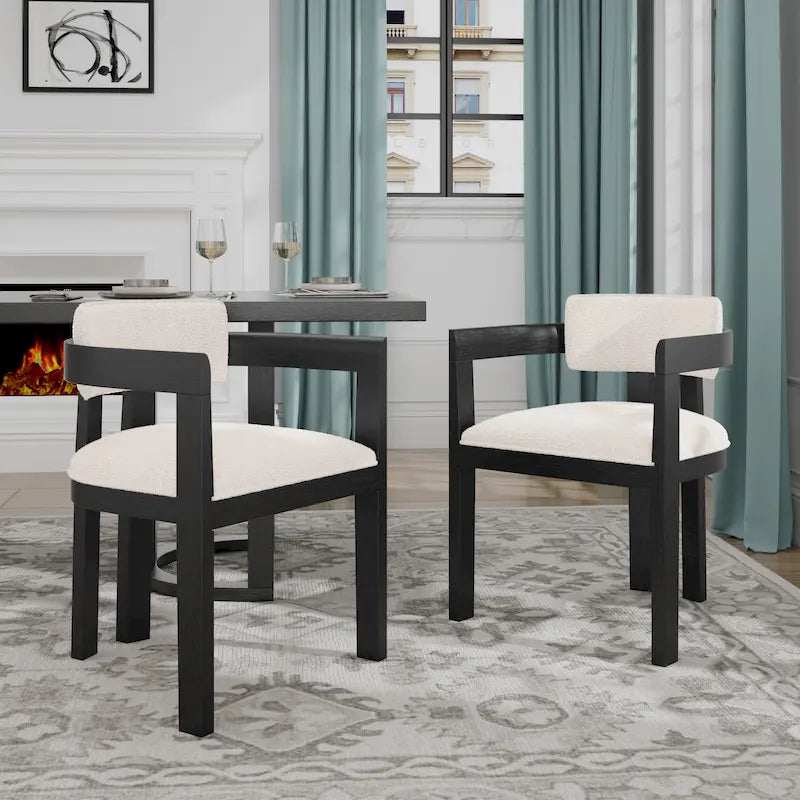 Conrad Sophisticated Modern Dining Chair With Armrest by Christopher Knight Home