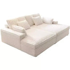 AMERLIFE dubbele chaise longue voor twee personen, comfortabele bank met diepe zitting, lendekussens en brede armleuningen, eenvoudig te monteren, imitatiebont