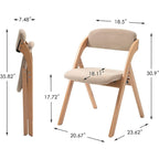 Stapelbare Esszimmer-Klappstühle aus Holz mit gepolsterten Sitzen (4er-Set)