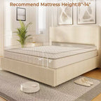 CuisinSmart bedframe van ribfluweel met hoofdbord, gestoffeerd platformbedframe met 4 opbergladen en houten lattenbodem