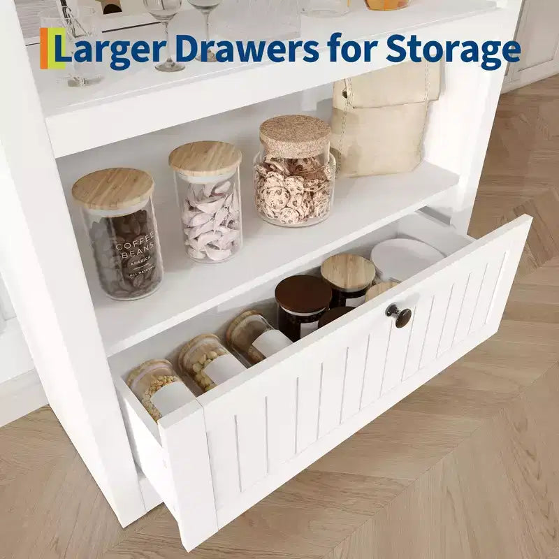 Bibliothèque arquée de 72 pouces avec tiroir de rangement, meuble vitrine moderne en bois à 6 niveaux avec étagères ouvertes et tiroir inférieur, porte d’armoire incurvée