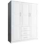 Palace Imports Cosmo-kledingkast met 3 deuren van 100% massief hout, met deuren van massief hout of spiegeldeuren