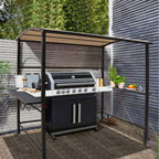 Abri de barbecue extérieur avec auvent, structure en acier, 5 ft. x 8 ft.