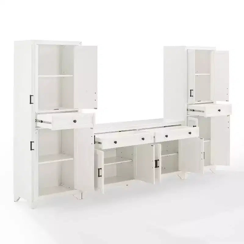 3-delige Tara-dressoir- en voorraadkastset, verweerde afwerking - Crosley