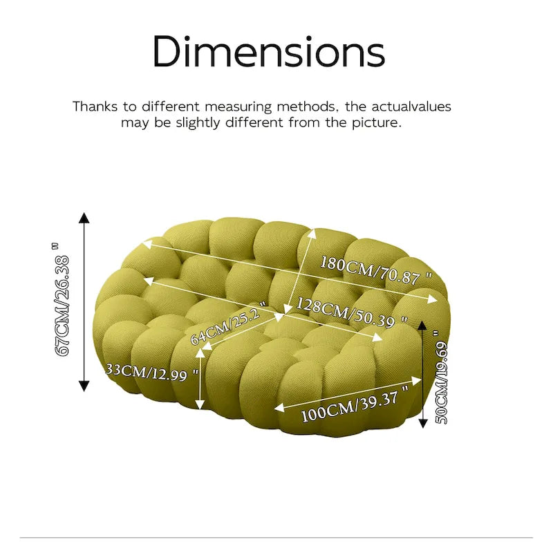 Gebogenes Bubble-Sofa für 2 Personen in Wabenform mit 3D-Textilgewebe fürs Wohnzimmer, Salon oder Apartment