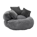 Sofa typu bean bag dla dorosłych i dzieci, duży fotel typu bean bag z sztruksu, 3 poduszkami i podłokietnikami do salonu lub sypialni