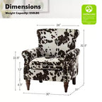 Araceli traditionele houten fauteuil met bloemenstof, hoge rugleuning met vleugels en siernagels| ART OF LIVING DESIGNS