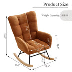 Fauteuil à bascule pour chambre de bébé, fauteuil à glissière pour le salon et l'allaitement, fauteuils d'appoint confortables pour chambre, fauteuils d'intérieur rembourrés en peluche effet teddy