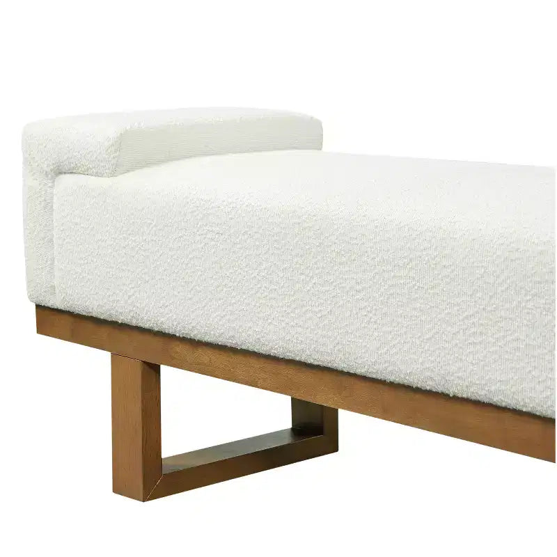 Christopher Knight Home Paulina moderne Bank aus Gummibaumholz mit Bouclé-Polsterung