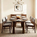 Dovelina 67 Oval Wood Dining Table with 4 legs Modern Kitchen Table for 6 People