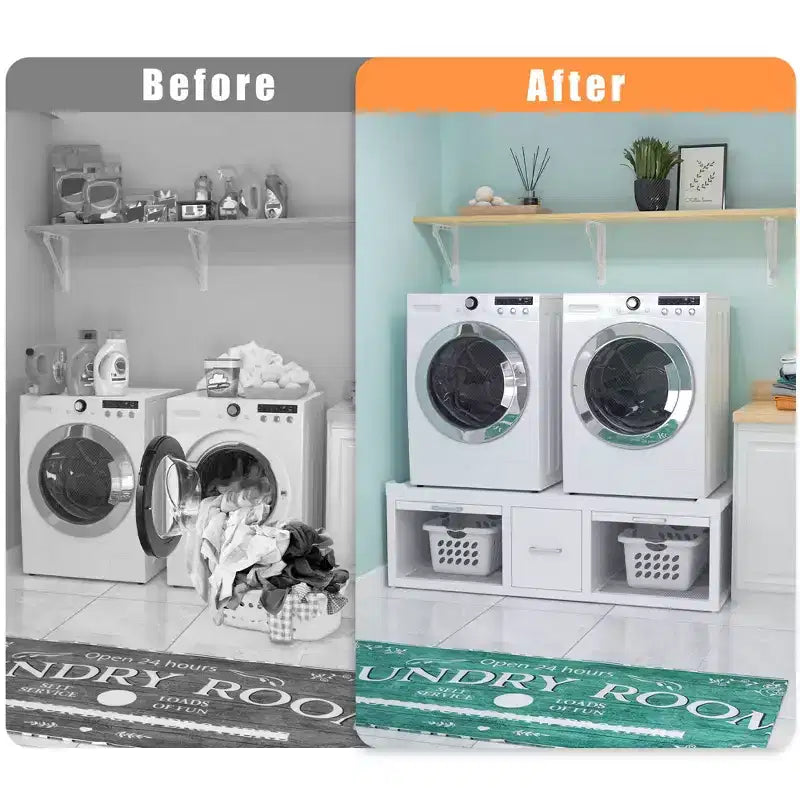 GDLF wasmachine- en drogerverhogers, universele standaard voor wasmachine en droger met uittrekbare plank, wit