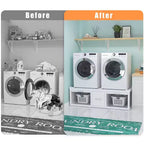 GDLF wasmachine- en drogerverhogers, universele standaard voor wasmachine en droger met uittrekbare plank, wit