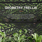 MAYEERTY plantenbak met trellis, zwart ijzer, klassieke lamellenstijl Helen Street 01, gecombineerde stijl, 72x47x16in, set van 3 stuks