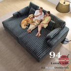 AMERLIFE dubbele chaise longue voor twee personen, comfortabele bank met diepe zitting, lendekussens en brede armleuningen, eenvoudig te monteren, imitatiebont