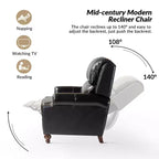 2er-Set moderner Ohrensessel aus Echtleder Elisabete mit Vintage-Nagelkopfverzierung für Wohnzimmer und Schlafzimmer| ART OF LIVING DESIGNS