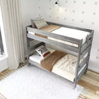 Plank+Beam massief houten stapelbed in landelijke stijl, voor volwassenen, met twee eenpersoonsbedden