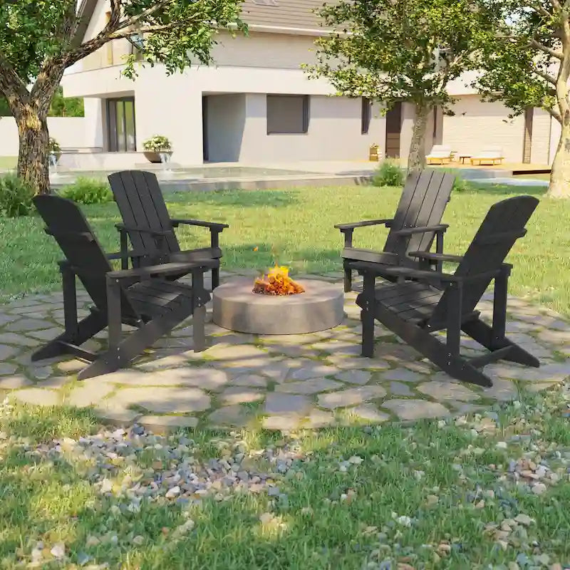 Bonosuki wetterfeste Adirondack-Gartenstühle aus Holz - Set aus 4
